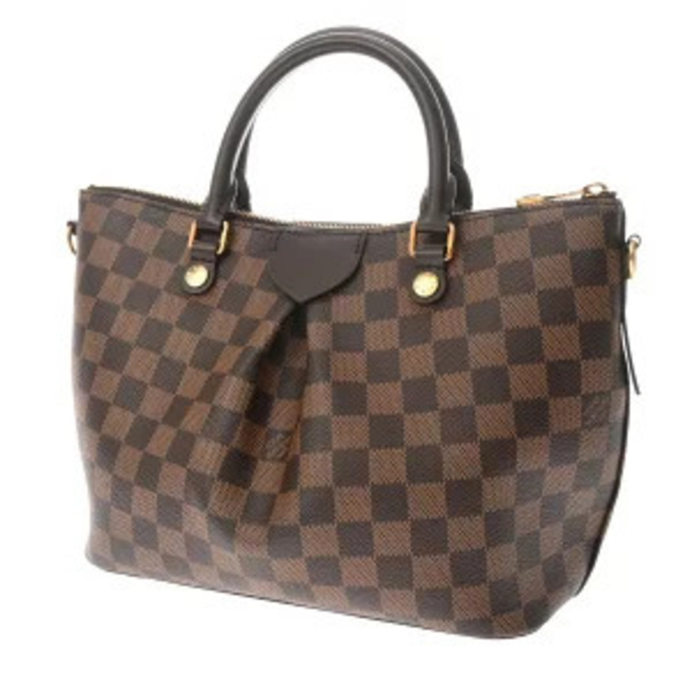 Louis Vuitton Ebene Canvas Handbag Brown Damier Siena